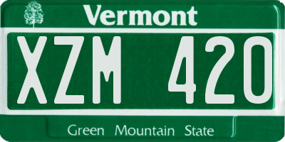 VT license plate XZM420