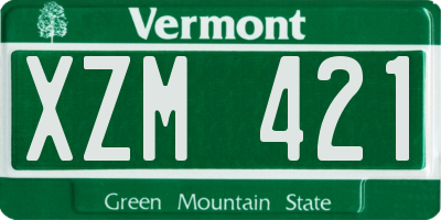VT license plate XZM421