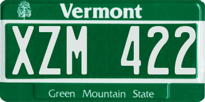 VT license plate XZM422