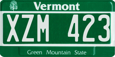 VT license plate XZM423