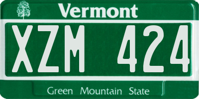 VT license plate XZM424