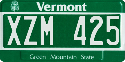 VT license plate XZM425