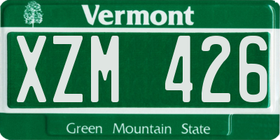 VT license plate XZM426