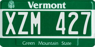 VT license plate XZM427