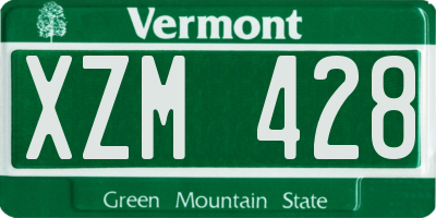 VT license plate XZM428