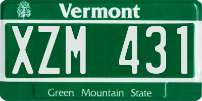 VT license plate XZM431