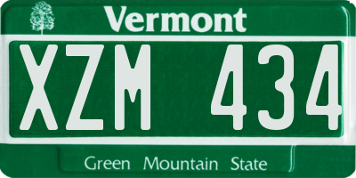 VT license plate XZM434