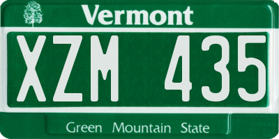 VT license plate XZM435