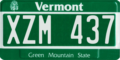 VT license plate XZM437