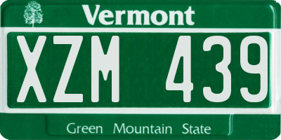 VT license plate XZM439