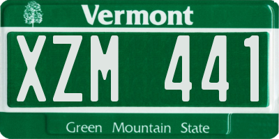 VT license plate XZM441