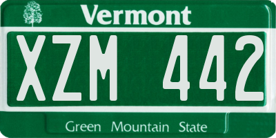 VT license plate XZM442