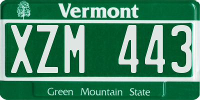 VT license plate XZM443