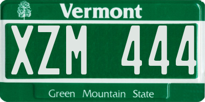 VT license plate XZM444