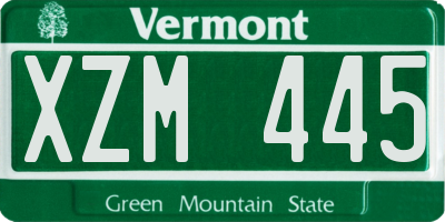 VT license plate XZM445