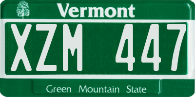 VT license plate XZM447