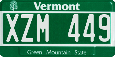 VT license plate XZM449
