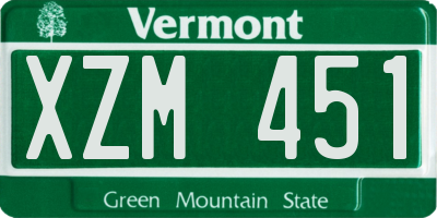 VT license plate XZM451