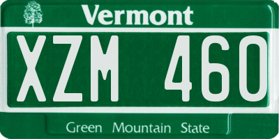 VT license plate XZM460