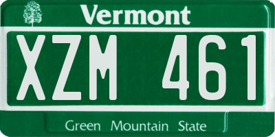 VT license plate XZM461