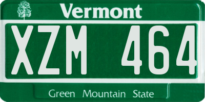 VT license plate XZM464