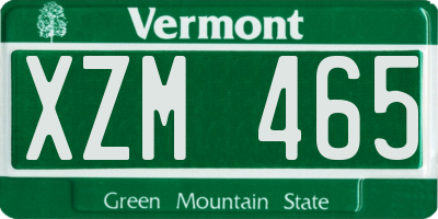 VT license plate XZM465