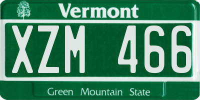 VT license plate XZM466