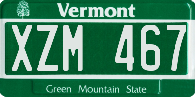 VT license plate XZM467