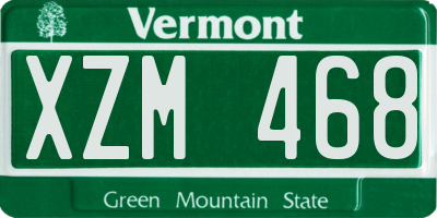 VT license plate XZM468
