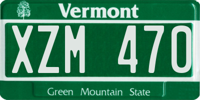 VT license plate XZM470