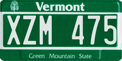 VT license plate XZM475
