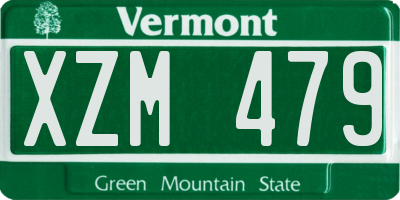 VT license plate XZM479