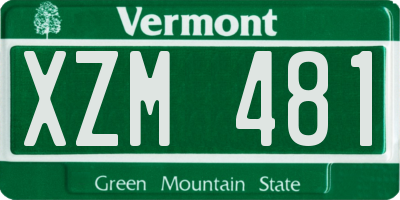 VT license plate XZM481