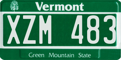 VT license plate XZM483