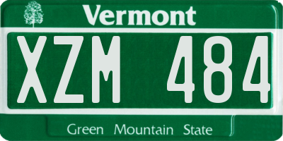 VT license plate XZM484