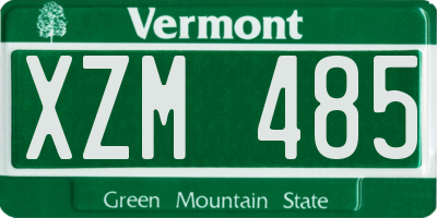 VT license plate XZM485