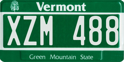 VT license plate XZM488