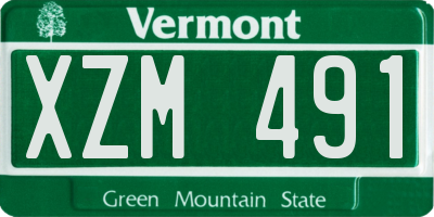 VT license plate XZM491
