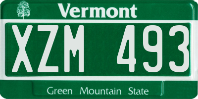 VT license plate XZM493