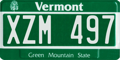 VT license plate XZM497