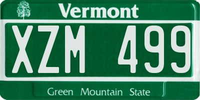 VT license plate XZM499