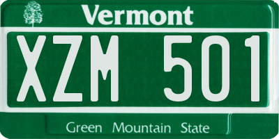 VT license plate XZM501