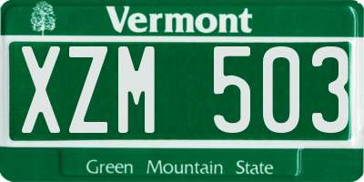 VT license plate XZM503