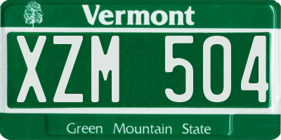 VT license plate XZM504