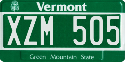 VT license plate XZM505