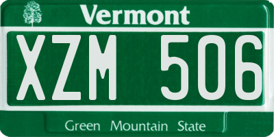 VT license plate XZM506