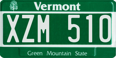 VT license plate XZM510