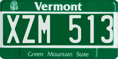VT license plate XZM513