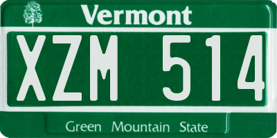 VT license plate XZM514