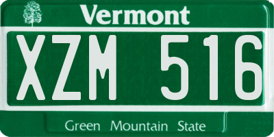 VT license plate XZM516